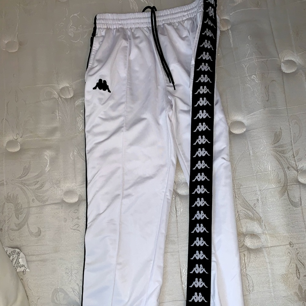 White Kappa track pants
